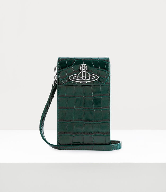 Vivienne Westwood CROCODILE THIN LINE ORB PHONE BAG